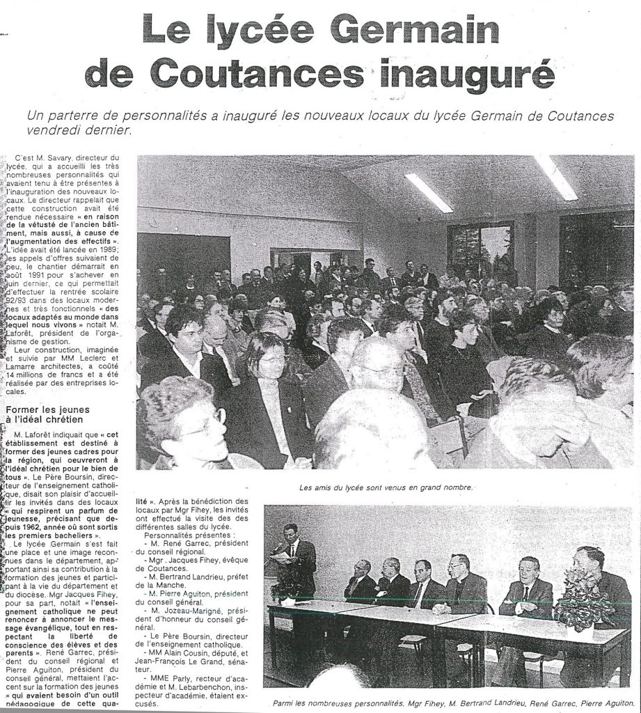 Inauguration du lycée Germain de Coutances