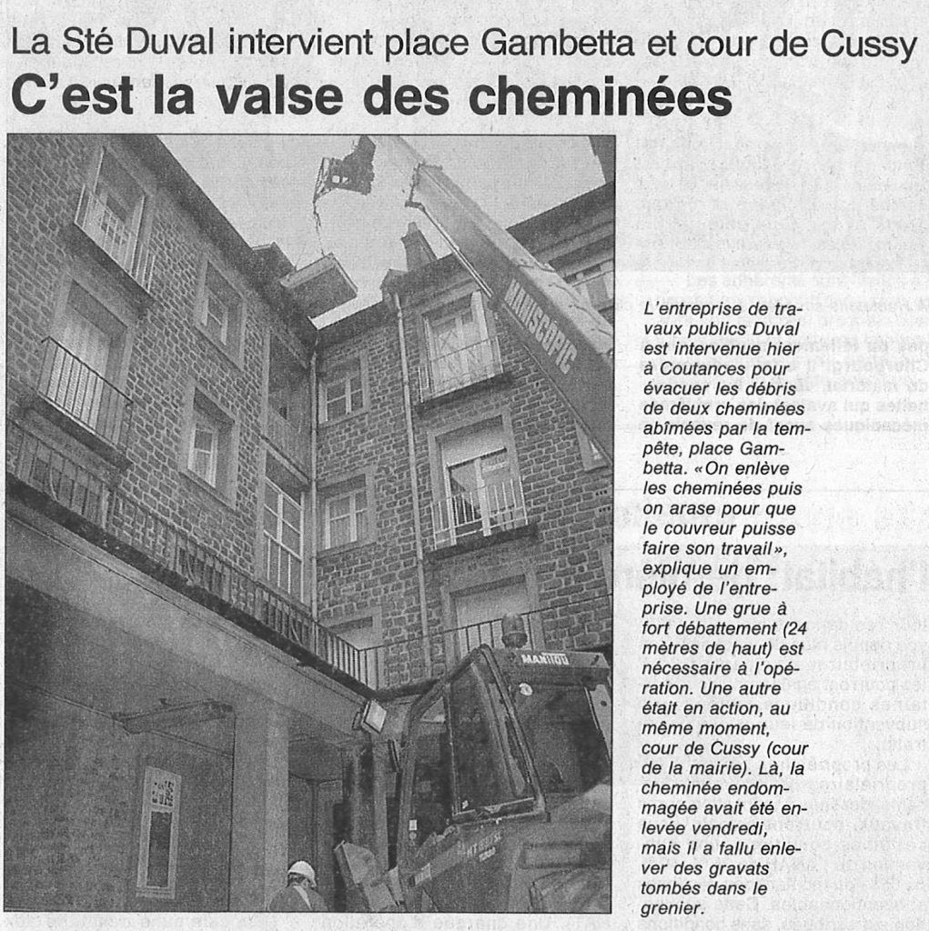 Duval intervient sur des cheminées à Coutances