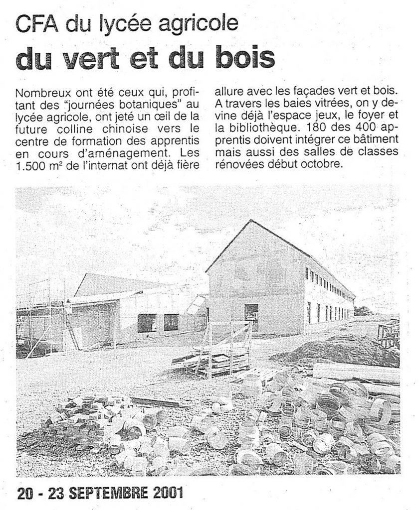 CFA du lycée agricole, du vert et du bois