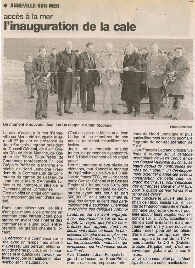 Accès à la mer avec la cale d’Anneville-sur-mer