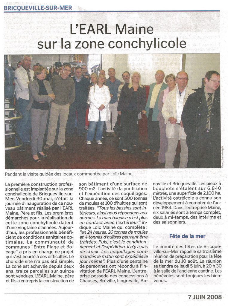 Inauguration du bâtiment EARL Maine à Bricqueville-sur-Mer