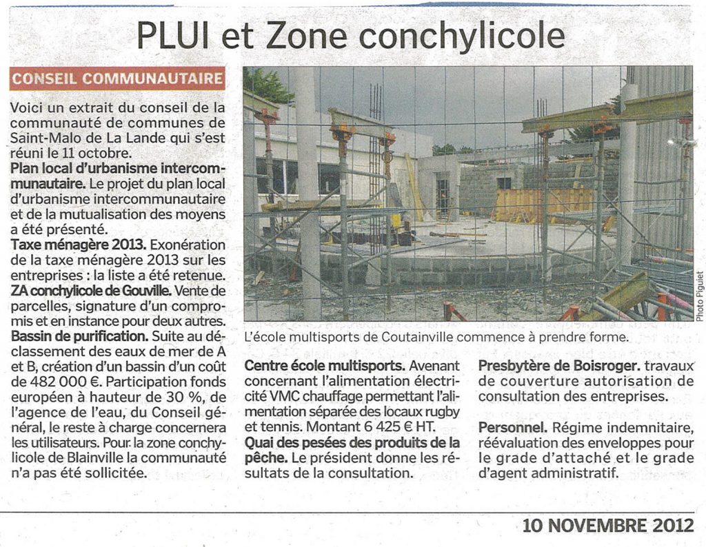 PLUI et Zone Conchylicole